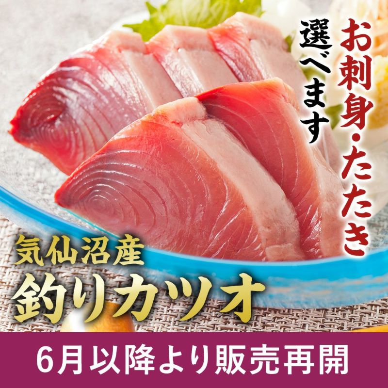 土日お届け限定】気仙沼産生カツオ（お刺身・タタキ）｜魚介類の通販 販売【山内鮮魚店】