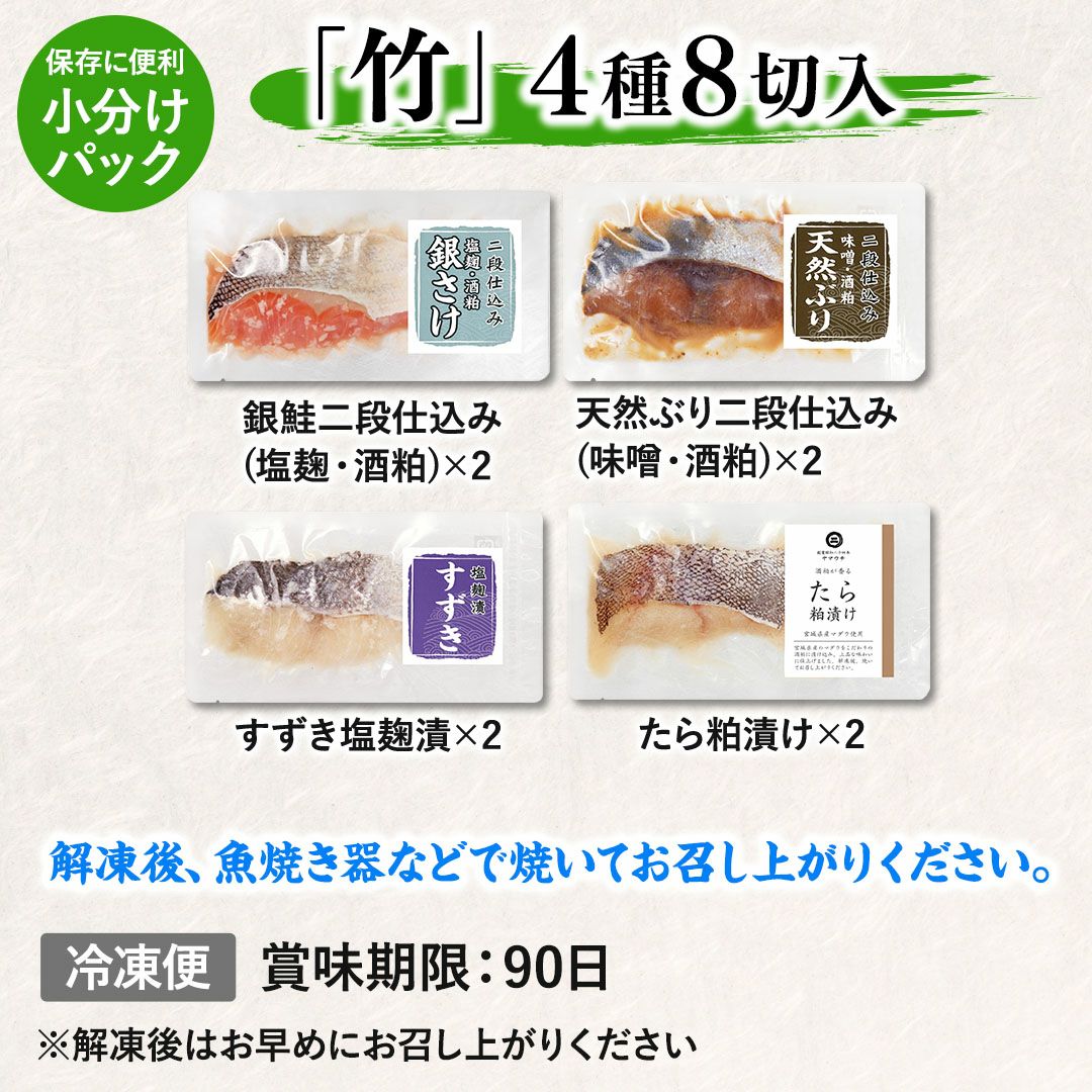 鮮魚店の人気漬魚セット「竹」